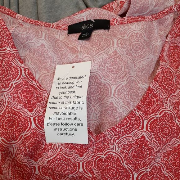 Ellos Red Floral Lightweight Dress 10 or 12 NWT - Picture 3 of 10